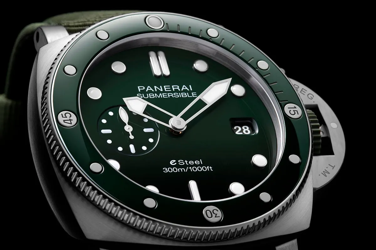 The Panerai Submersible QuarantaQuattro eSteel™ recognizes the critical importance of sustainability goals 