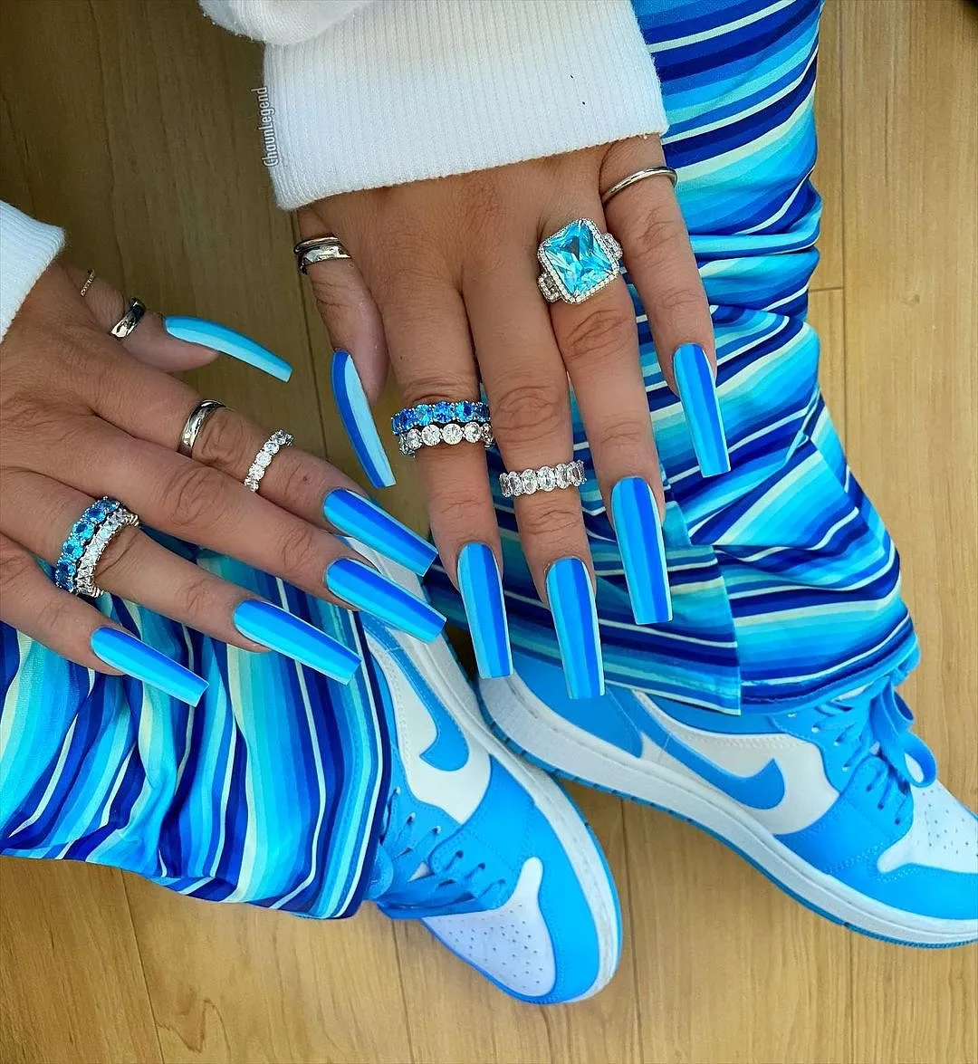 Chaun Legend (@chaun_legend)Cardi B called Chaun Legend to paint the Louis Vuitton logo onto her nails when she bought a new bag—and this is just one of the many crazy house calls that Legend has done. If you get the kind of nails that he does—for clients like Kylie Jenner and Hailey Bieber—you probably won’t be able to undo buttons or open a bottle cap, but your tips will be a major conversation starter. The designs are bold and include elements like swirls, graffiti, glow-in-the-dark patches and stained glass. 