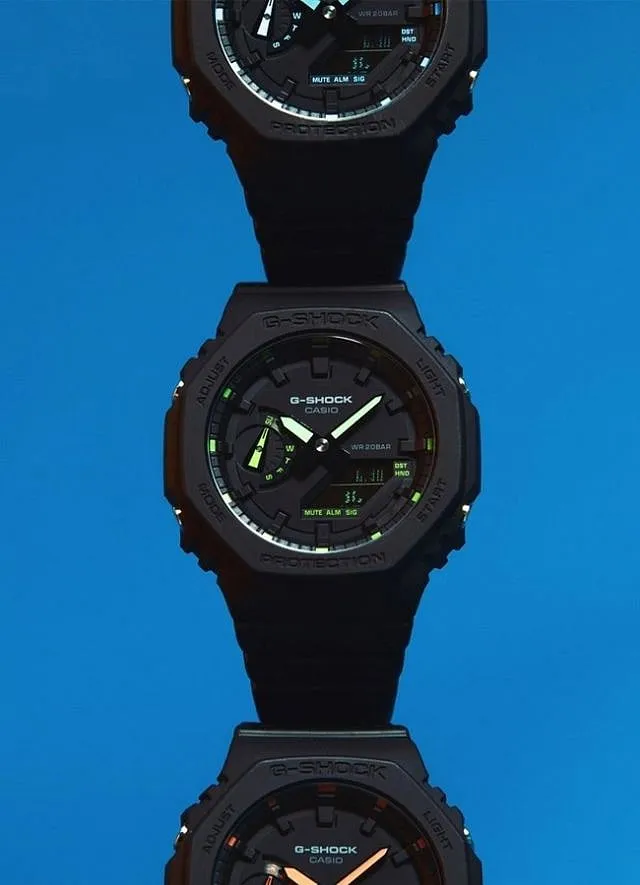 Popularly known as the ‘CasiOak’, the Casio  G-Shock GA-2100 is sporty, rugged, practical and  easy on the wallet 