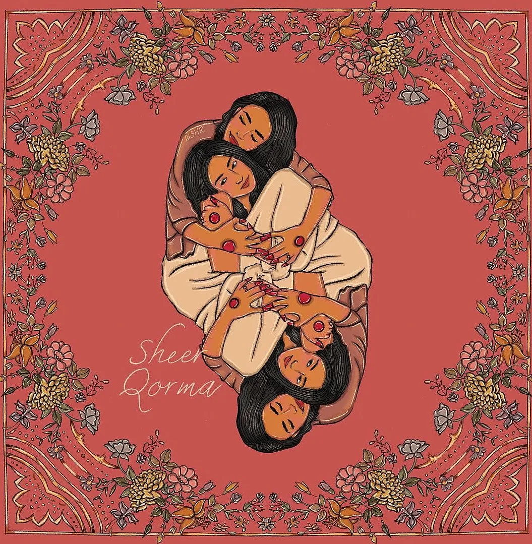 The award-winning Sheer Qorma, is also more about family acceptance rather than coming out as such. Image:Instagram.com/aishrillustrations 