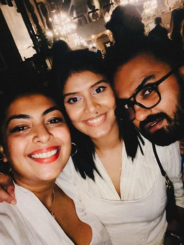 Designer Nitya Arora, The Established's co-founder and editorial director, Shruti Thacker with Akshay Tyagi 