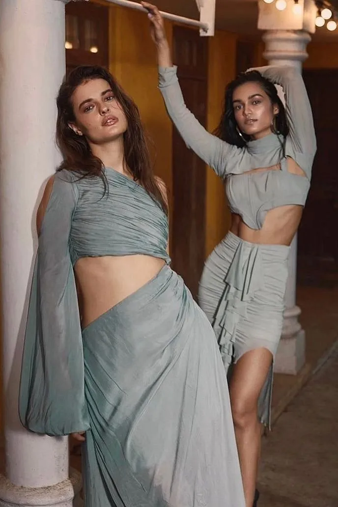 Model Gabriella Demetriades' clothing label Deme by Gabriella features dresses and tops that accentuate the waist 