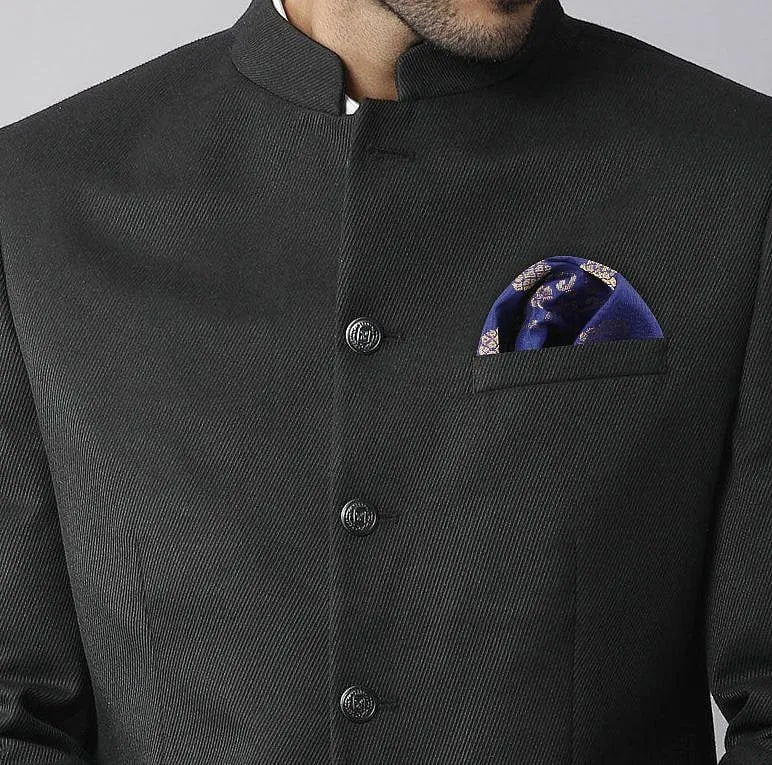 The pocket squares from this collection are made in India using locally sourced eri silk and fine linen 