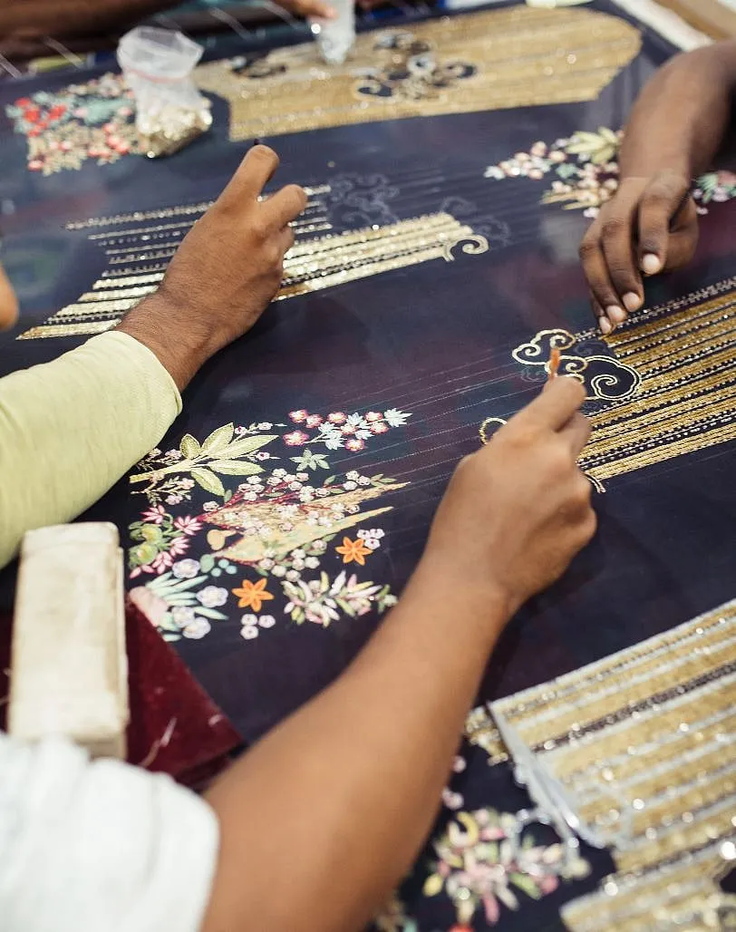 Rahul Mishra's 16th international showcase features handcrafted embroidery details  