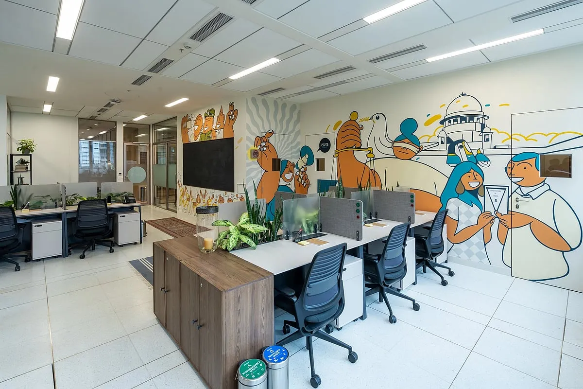 Cheery office environment at Civic Studios  