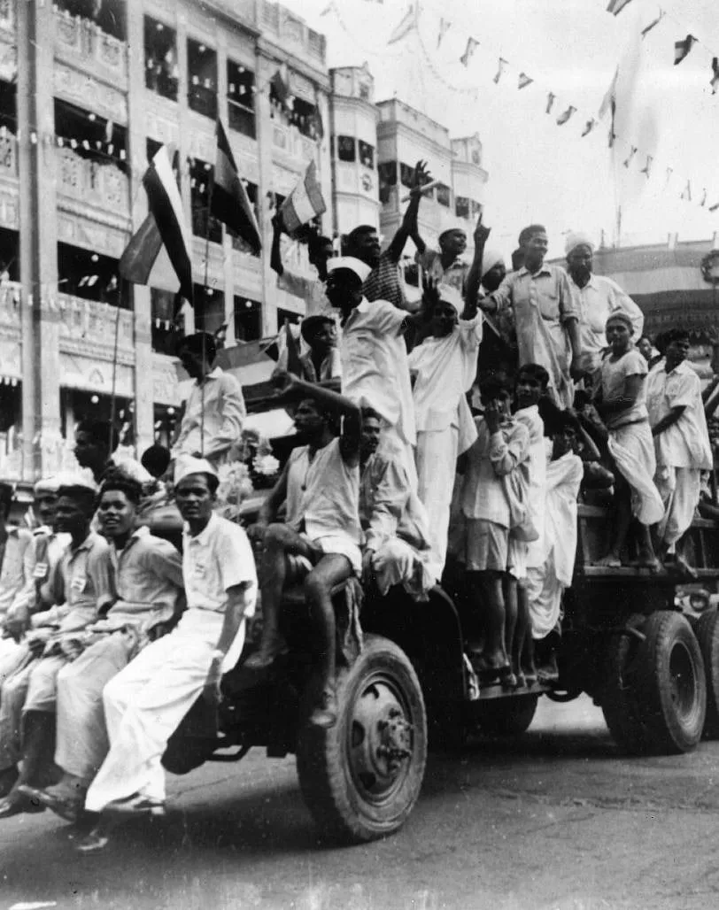 Celebrating the taste of freedom on August 15, 1947; Image: Getty Images  