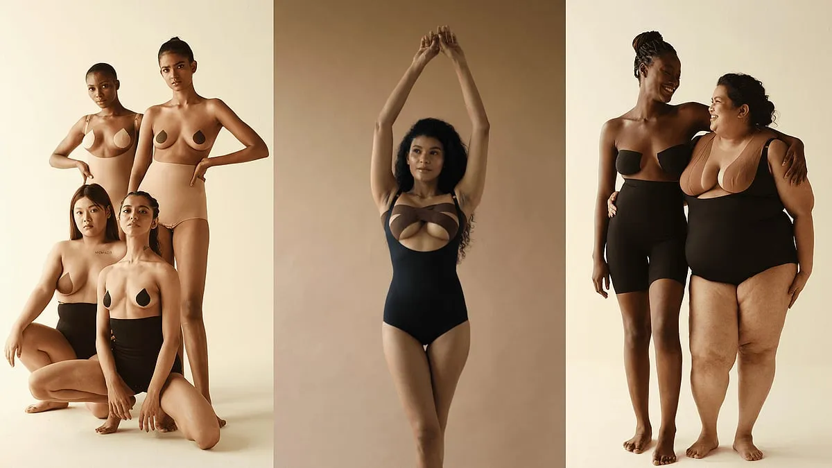 Butt-Chique: For body tapes, pasties and shapewearIf there’s one homegrown label in India that is on par with Kim Kardashian’s SKIMS, then it is Butt-Chique, providing shapewear for every size, body type and skin tone. Their social media campaigns also focus on inclusivity and body positivity, with the available sizes ranging from S to 5X. Founded by Kamanshi Agarwal, Butt-Chique also provides the ultimate hack when you want to go braless, in the form of stick-on and sweat-proof body tapes and pasties, which are available in four different shades of Indian skin tones.Available at: Buttchique.com 