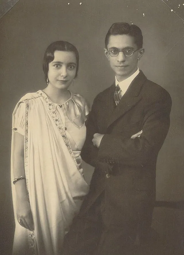 A young Tehmi and Pherozsha Sidhwa who are the BFT's current chairperson Dilnavaz Variava's parents  
