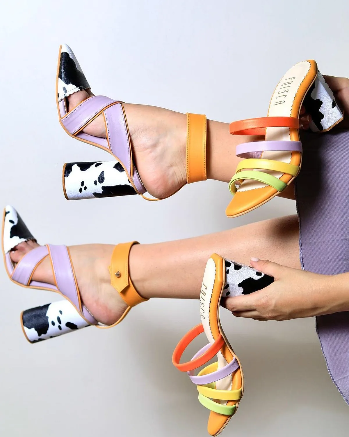 Prisca: For a pop of colourIf your wardrobe largely consists of neutrals, and you wish to add a dose of colour to the mix, follow Mansi Sharma’s footwear label Prisca, which offers fun statement pieces that are sure to start conversations. Think candy-coloured block heels with your favourite pair of jeans or coral-hued strappy sandals to pack for your vacation. Our pick: multi-coloured strappy mules with an animal-print hexagon heel is one way to make a statement.Available at: houseofprisca.com 