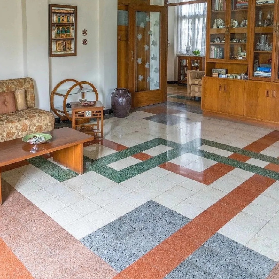 Terrazzo work at Court View, Oval Maidan, Mumbai from the 1930s 