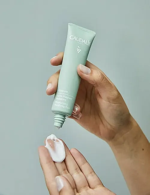 Caudalie Vinopure Moisturising Mattifying FluidShop here₹ 2,800By balancing the water in your skin, you’ll have a stronger, better skin barrier. This actually helps to control oil production. It is super lightweight and feels like the thinnest gel—it contains silica to sop up oil, but has hydrating ingredients like glycerin too. 