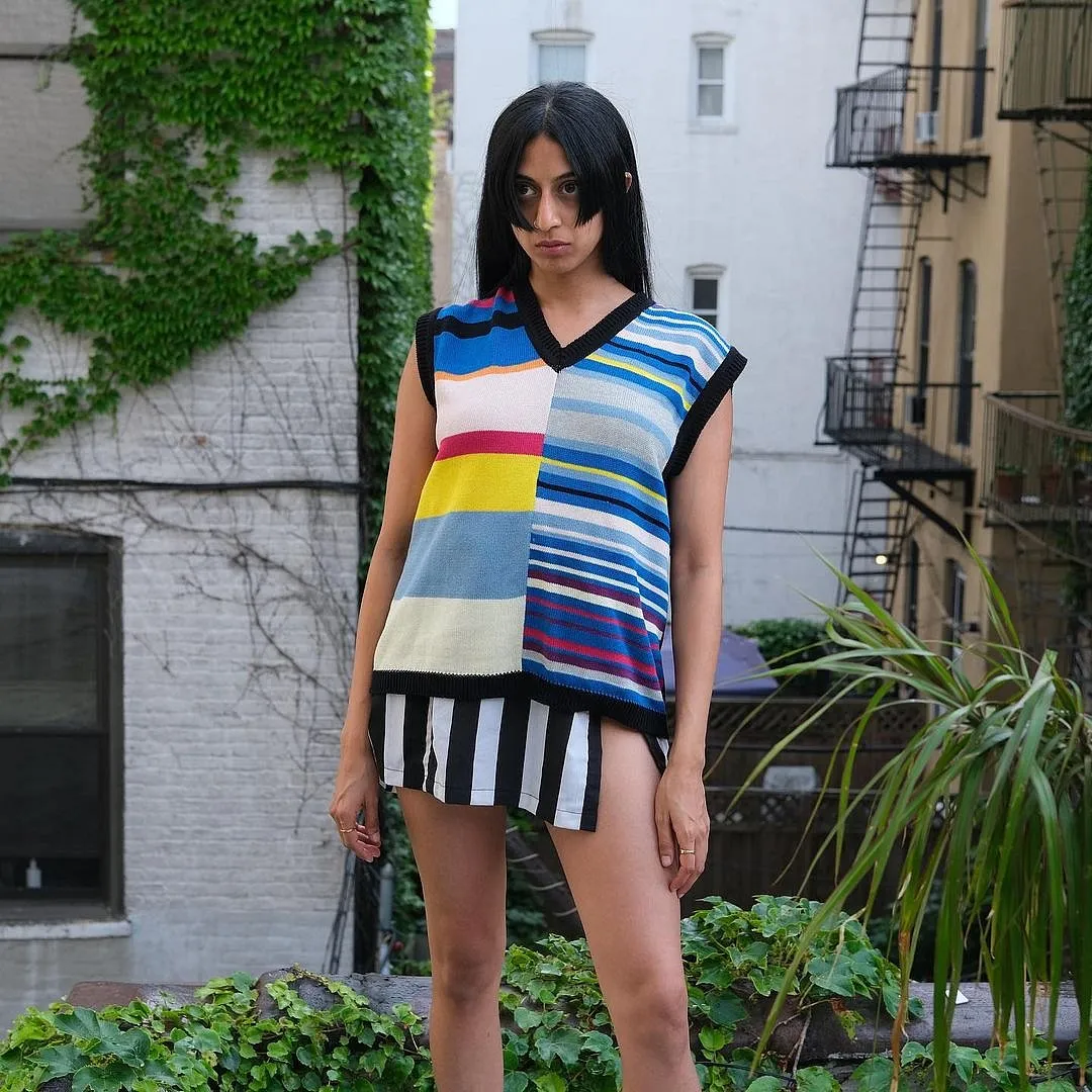 Imli Dana:If India had its own version of grunge, it would look like Imli Dana. With the goal to reduce landfill waste, textile artist Shradha Kochhar started Imli Dana in 2022 after discontinuing the indie label LOTA, which she had co-founded. Made in small batches in New Delhi and Brooklyn,  Kochhar’s collection includes everything from crochet bags to vests created from recycled cotton that were shredded from second-hand clothes, all of which incorporate hand-knitting and patchwork techniques.Instagram: @imlidana 
