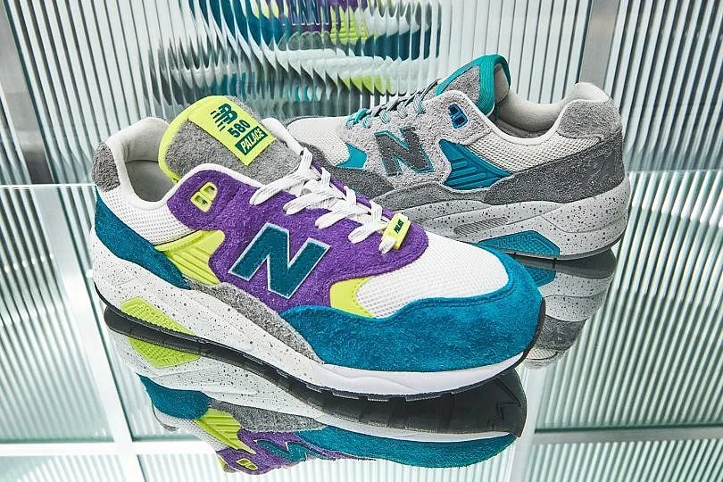 Palace x New Balance 580 add a colourful spin to ‘dad shoes,’ versatile enough to team up with a pair of shorts or a dress 