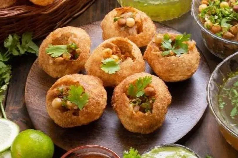Apart from the bhog, street food like puchkas (in picture) and rolls are very popular. 