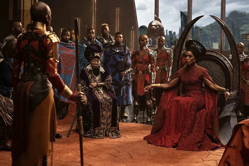 A majority of Queen Ramonda’s ensembles for the movie were made in JJ Valaya’s New Delhi atelier  Eli AdÃ©