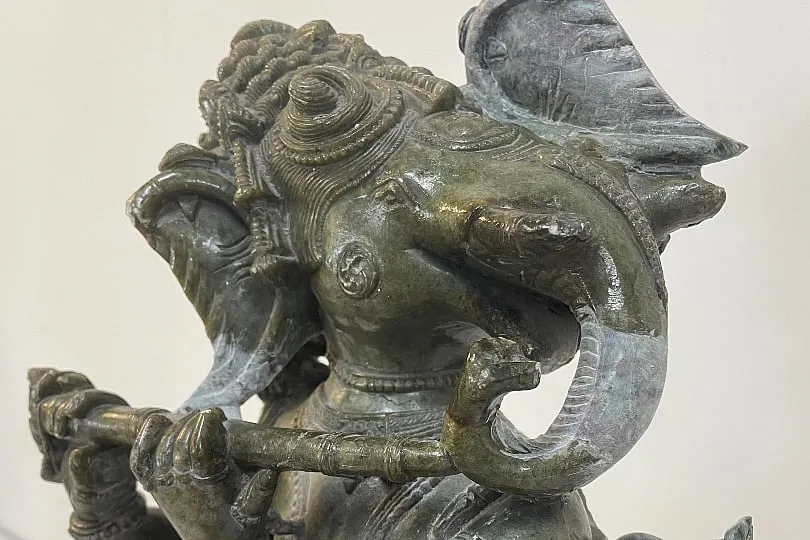 A portion (trunk of the Ganesha) of this soapstone sculpture that originally cost Rs10,000 needed repairs to the tune of more than double its price. Image: Courtesy of Kolkata Institute of Art Conservation and Kolkata Centre for Creativity. 