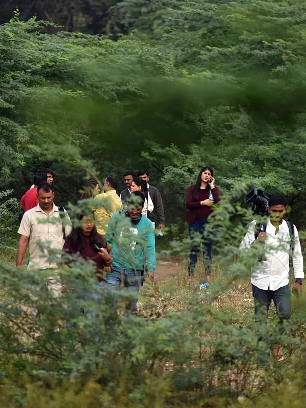 A view of theforest where Aftab Amin Poonawalla had dumped the body after murdering Shraddha, in Chhattarpur and Mehrauli. Image: Getty 