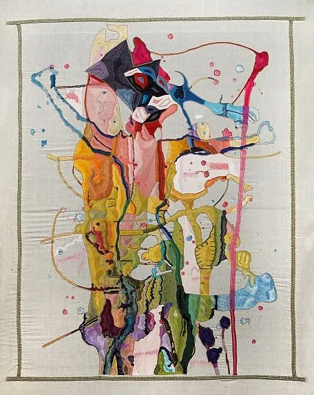 ‘In My Fever Dream’ by Viraj Khanna,  For his solo opening at New Delhi’s Bikaner House on December 1, Viraj Khanna draws from the concept of a fevered dream, where senses are often heightened, and dreams are vivid, combining them with what he observes around him and his social interactions. The influence of textiles on his art is evident as he continues to construct, deconstruct, assemble and reassemble in the form of collages-que creations of eclectic figures. “This time, I have used different elements such as thread, beads, pearls and other hand-created materials to structure my figurative work. A multitude of things within serves to express the various experiences that have impacted me,” says Khanna. Phantagorismic figures and fanciful creations with blurred edges lending them a shapeshifting quality define Khanna’s work for this show. On till: December 11Where: Bikaner House, New Delhi by @artexposureindia 