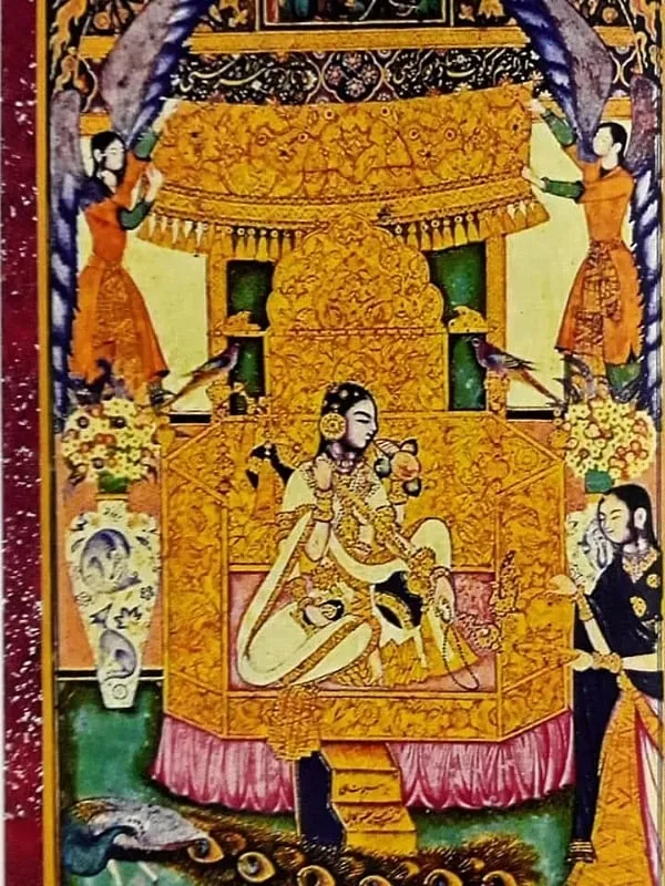 Portrait of the goddess Saraswati commissioned by Ibrahim Adil Shah II. Image: Facebook.com/MedievalIndianHistory 
