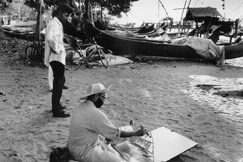 A file photo of the artist painting by the riverside. Image: Artist 