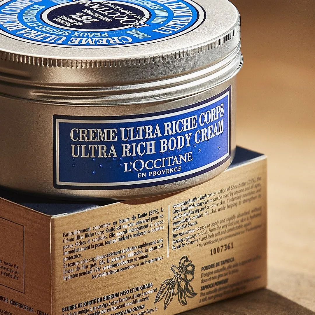 L’Occitane Shea Butter Ultra Rich Body CreamShea butter does wonders to alleviate dryness. This body cream is thick and luxe, composed of 25 per cent  shea butter and up to 95 per cent of natural ingredients like vitamin E, glycerin and sunflower seed oil, making it a powerful antidote to dryness. It is mildly perfumed, lending a sense of warmth and comfort without being too overpowering. It claims to keep the skin moisturised for 72 hours, but we’re convinced that it will pass the AM-to-PM test. 