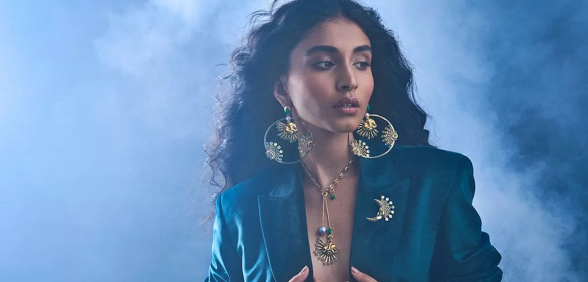 The brand's newest collection ‘Matsya’ is divided into two parts—the first part seeks inspiration from celestial elements including the sun, the moon, stars and constellations, while the second part is inspired by nautical elements such as seahorses, shells and fish  Hormis Antony Tharakan