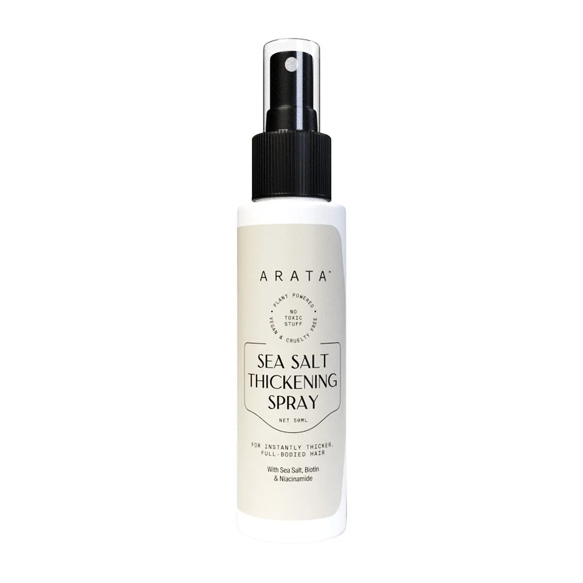 Hair sprays like Sea Salt Thickening Spray from Arata  is infused with niacinamide, salt and biotin, sans any nasties 