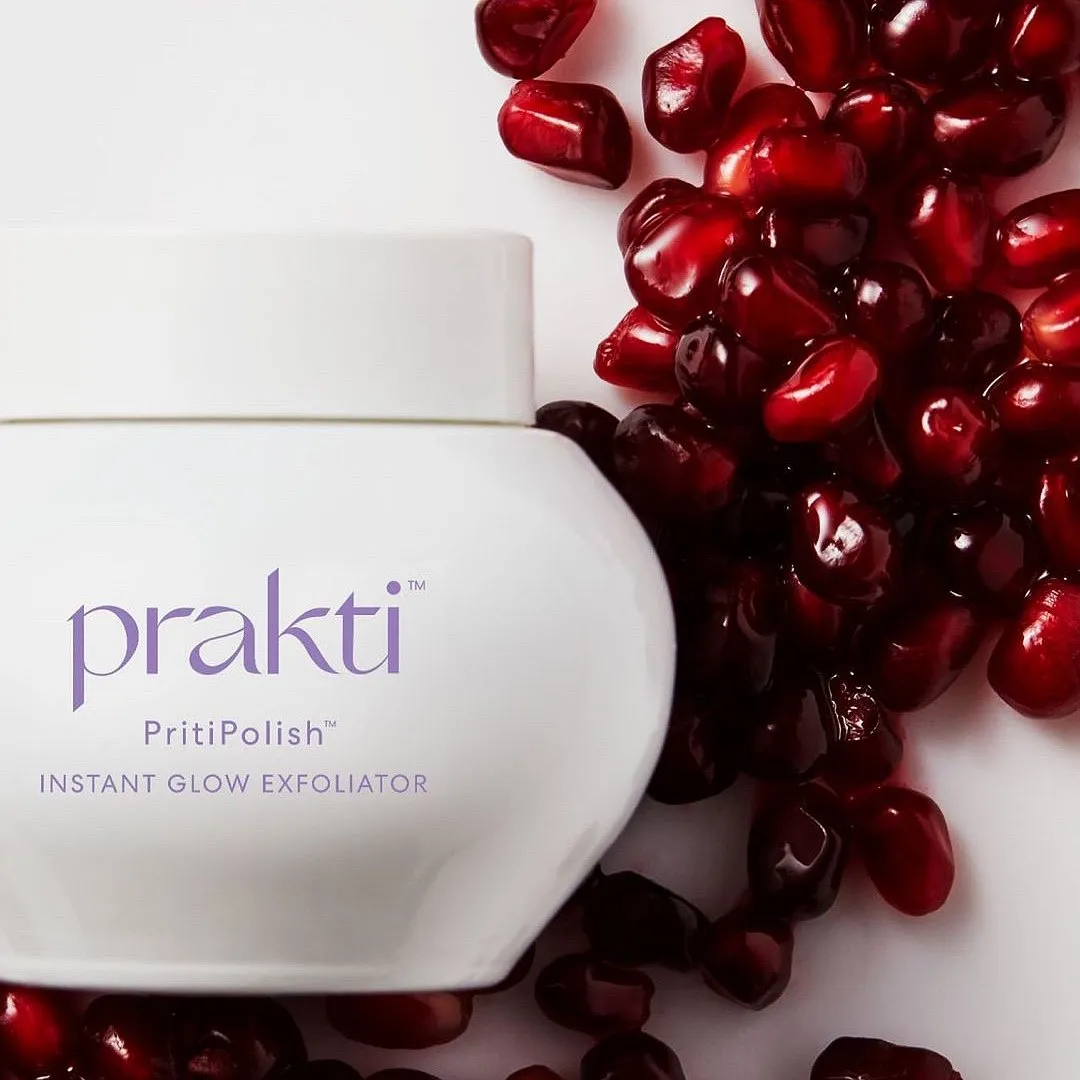 Ayurveda-inspired beauty brand Prakti offers minimal but high-performing products that get the job done deftly. With pomegranate extract and naturally-derived AHA (alpha hydroxy acid), the polish powder has several botanical ingredients, with rice powder being a constant component in most face polishes. This one is specifically indulgent, for the off-white powder transforms into a lilac paste as soon as you whisk it up with a liquid. We recommend you give water a miss and explore rose water, aloe vera water or coconut milk instead to make the best out of this polish.₹ 5,610Shop here 
