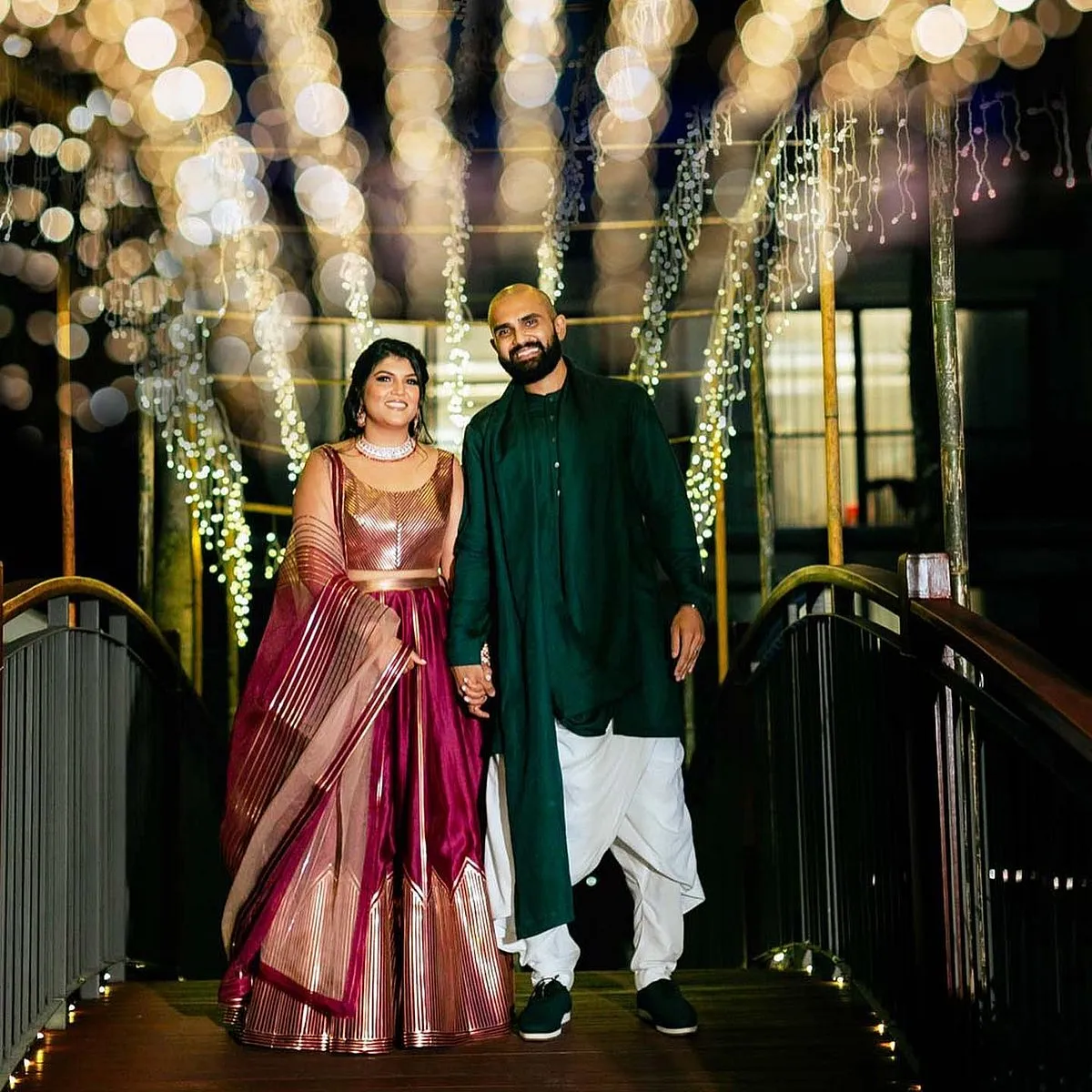 Mansoor wore Amit Aggarwal and Manjeshwar wore Antar Agni for one of their ceremonies 