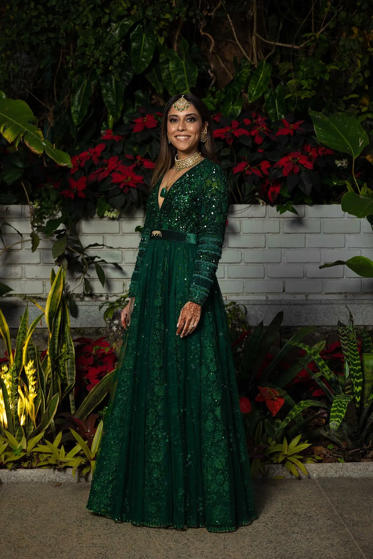 Chaitanya wore a Sabyasachi outfit  for the cocktail evening in Coorg cory goldberg photography