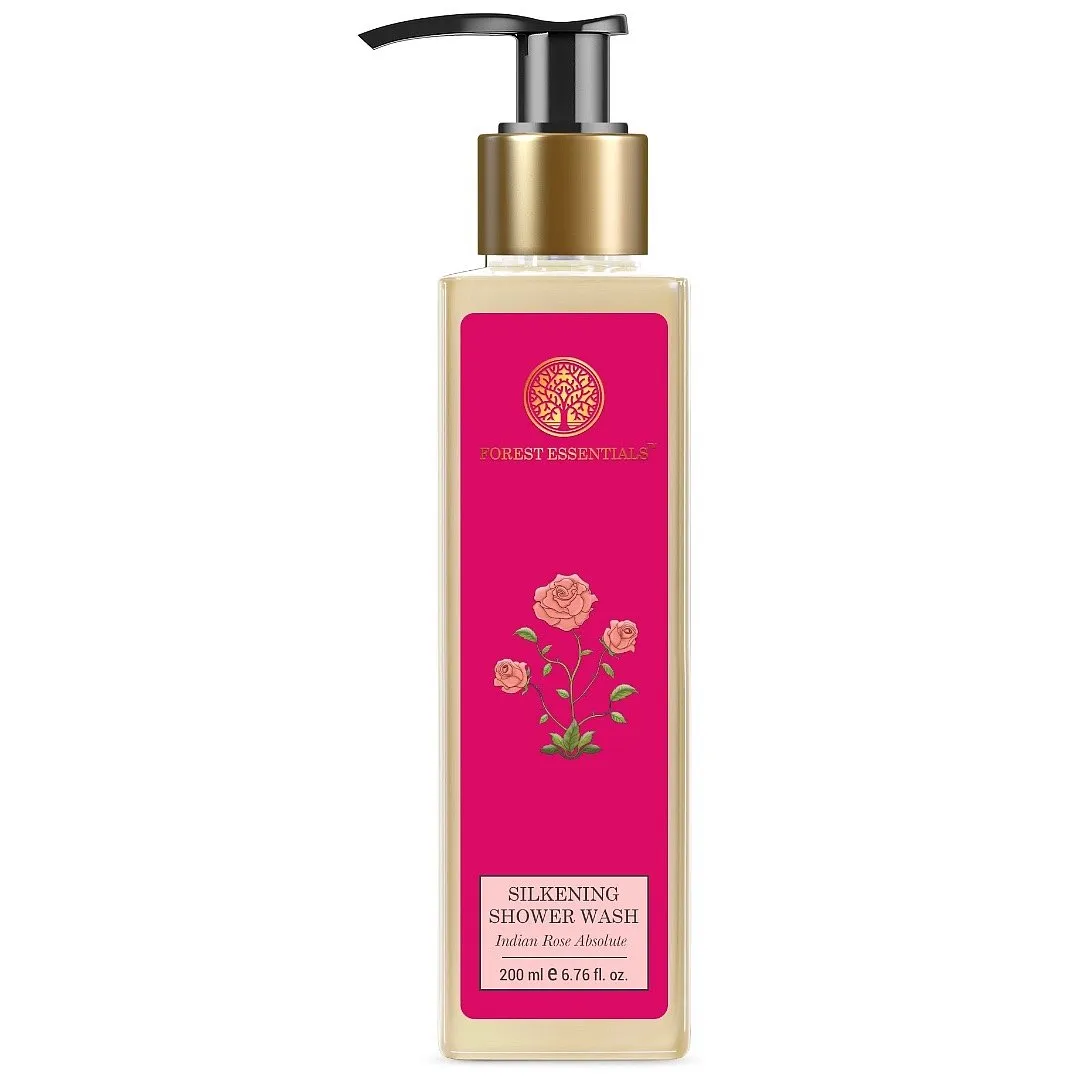 Silkening Shower Wash Indian Rose Absolute, Forest EssentialsThis one smells like a fresh and decadent bouquet of roses and the fragrance lingers on the body, even when you’re out of the shower. The creamy formula lathers well, rinsing off the dirt and grime on the body with natural cleansing agents like neem and Gokhru (an ayurvedic herb) along with aloe vera and vitamin E. It leaves your skin feeling soft and rejuvenated.  Prices start at ₹ 350Shop hereImage: www.theforestessentials.com 