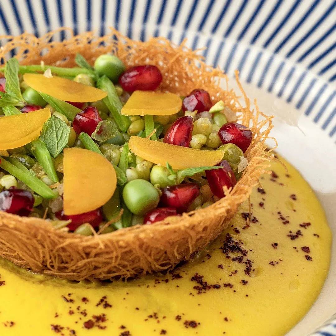 Green Pea Tokri Chaat from the Winter Menu at The Bombay Canteen  