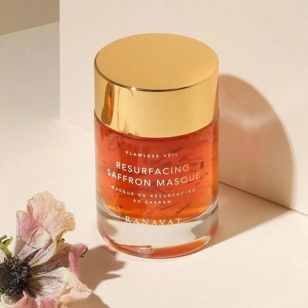 Resurfacing Saffron AHA Masque, RANAVATThis face mask begins to work in just about two minutes. Its saffron-tinged, marmalade-texture spreads on the skin without the taut sensation that otherwise accompanies clay-based masks. While saffron is the hero ingredient, it also comprises aloe, mango and banana pulp extracts, papaya enzyme, licorice and turmeric to lend radiance, nourishment and pliancy to the skin.Priced at ₹9,050Shop hereImage: Instagram.com/ranavat 