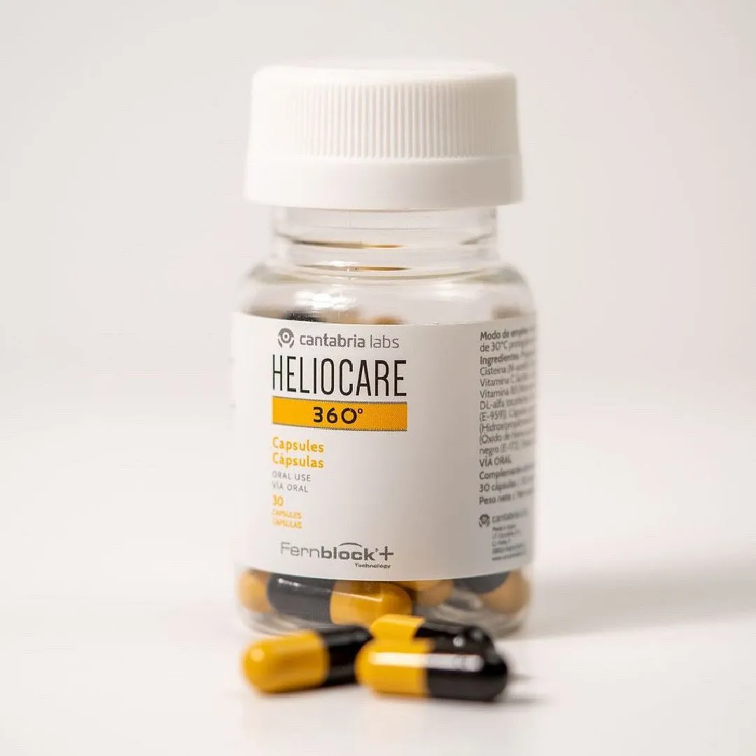 Oral sunscreen pills can also assist with pigmentation (caused by UV rays), ageing and sun allergy (or solar urticaria). Image: Instagram.com/heliocareuk 
