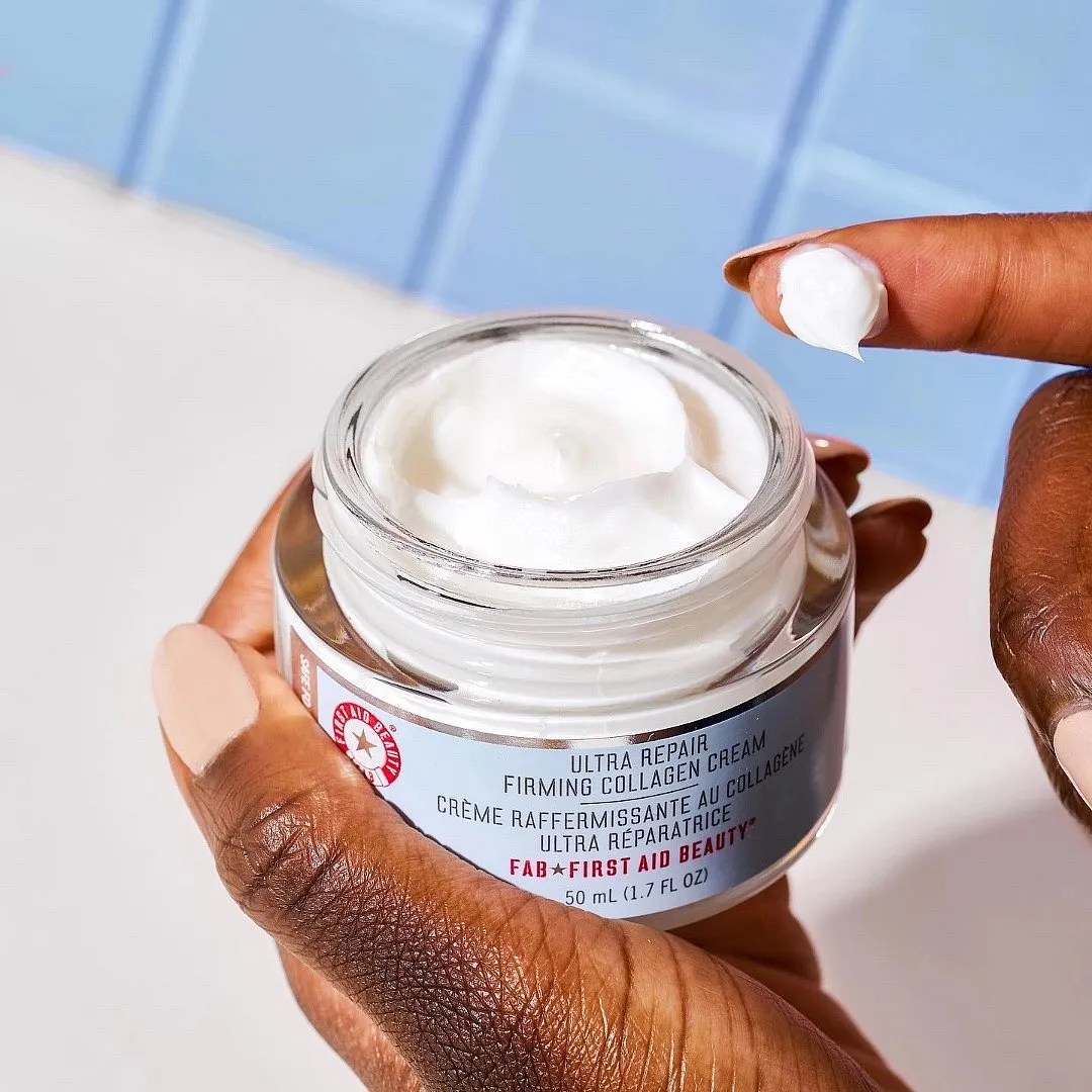Ultra Repair Firming Collagen Cream, First Aid BeautyThe thick, buttery texture of the cream sits like a protective layer of moisture on the skin while ingredients like collagen, peptides, niacinamide and colloidal oatmeal reverse the appearance of fine lines and wrinkles by fortifying the skin barrier. The free-of-nasties cream is a no-brainer for anyone with sensitive skin.Prices start ₹1,488Shop here 