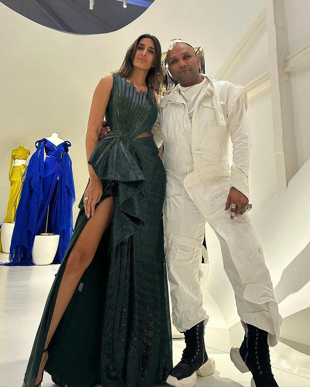 Gaurav Gupta with producer and environmentalist, Pragya Kapoor. Image: Instagram.com/pragyakapoor 