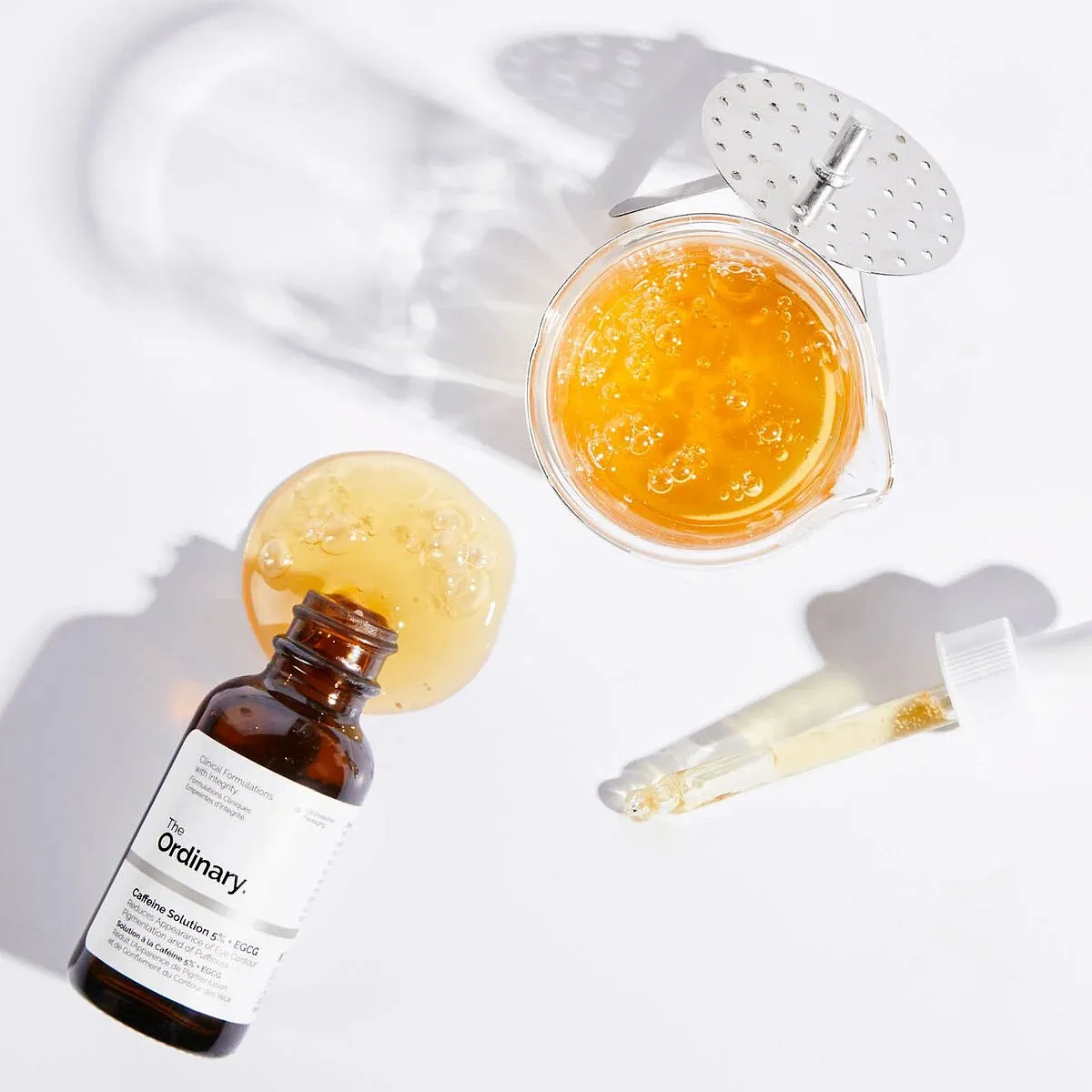 Caffeine Solution 5% + EGCG, The OrdinaryThis under-eye solution from The Ordinary combines caffeine hyaluronic acid, lactic acid, glycerin and EGCG, a green tea catechin. Needless to say, the serum boasts an impressive de-puffing function and simultaneously works upon diminishing fine lines and wrinkles, reducing the appearance of dark circles and crow’s feet, thereby rendering healthier-looking under-eye skin.Priced at ₹700Shop hereImage: Theordinary.com 