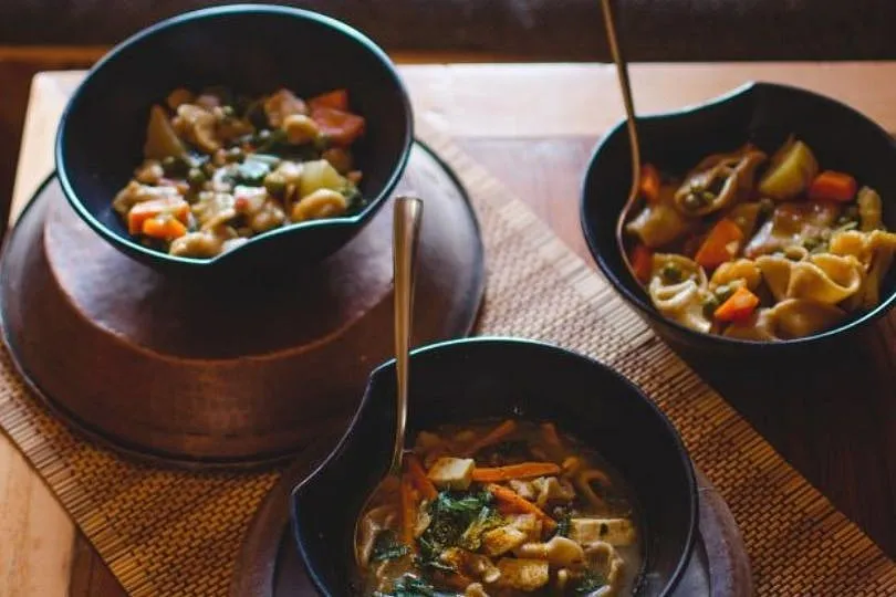 Pathuk: A wheat flour noodle soup cooked with green leafy veggies, which is famous in Ladakh. Image: Curry & Love blog 