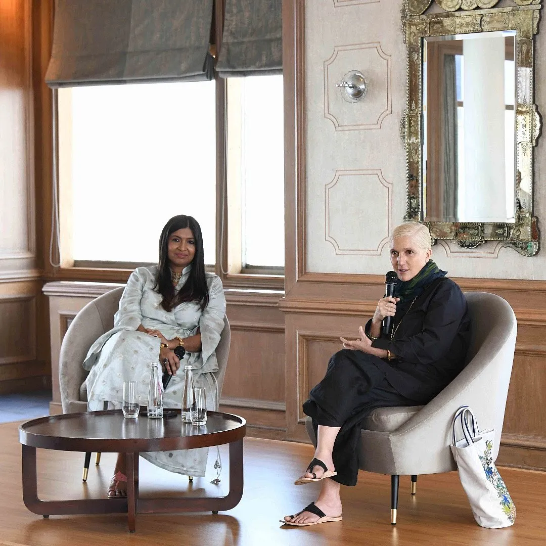 Collaborating closely with Karishma Swali of Chanakya, Maria Grazia Chiuri has developed a shared language of craft that has culminated in 50 collections from Dior  Sahiba Chawdhary 