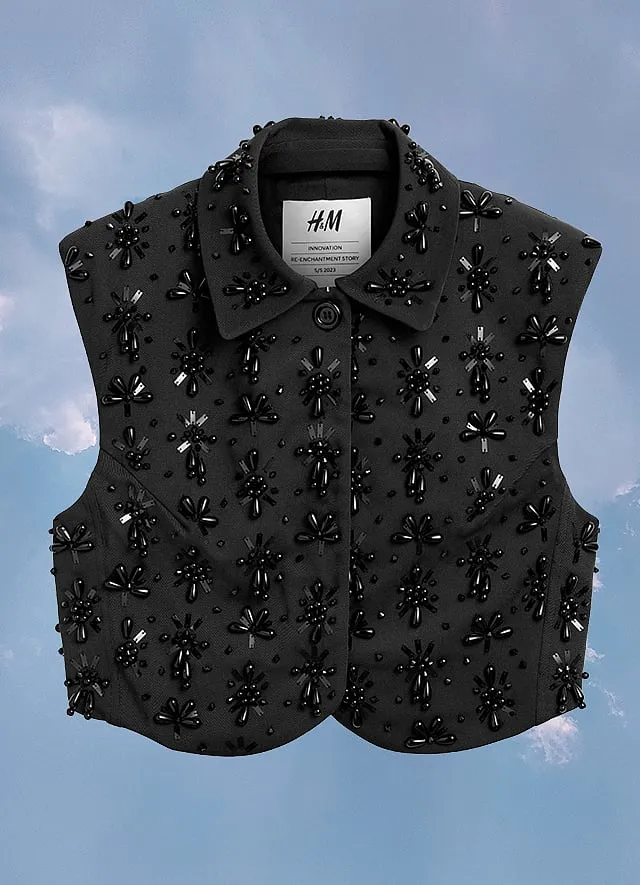 “We’re really proud to have reached this important milestone with a glittering, 1960s-inflected collection featuring 100 per cent recycled-content embellishments,” says Johansson 