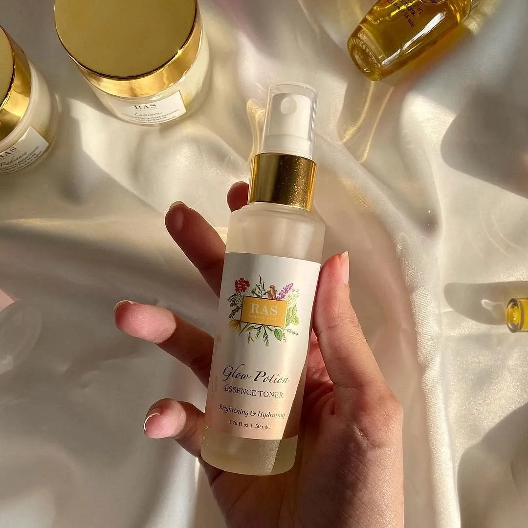 Glow Potion, RAS Luxury OilsAdd this toner to your daily AM and PM skincare routine for it can elevate the benefits that you will derive from the subsequent products. It contains a skin-enriching blend of traditional and modern ingredients like niacinamide, liquorice root extract, hyaluronic acid, chamomile, aloe vera and over 20 other botanical ingredients to calm and soothe the skin via hydration. The spray bottle simplifies the application process, making it a great option for on-the-go use as well. This toner-cum-essence has something to offer for every skin type.Priced at ₹ 1,090Shop hereImage: Image: Instagram.com/rasluxuryoils 