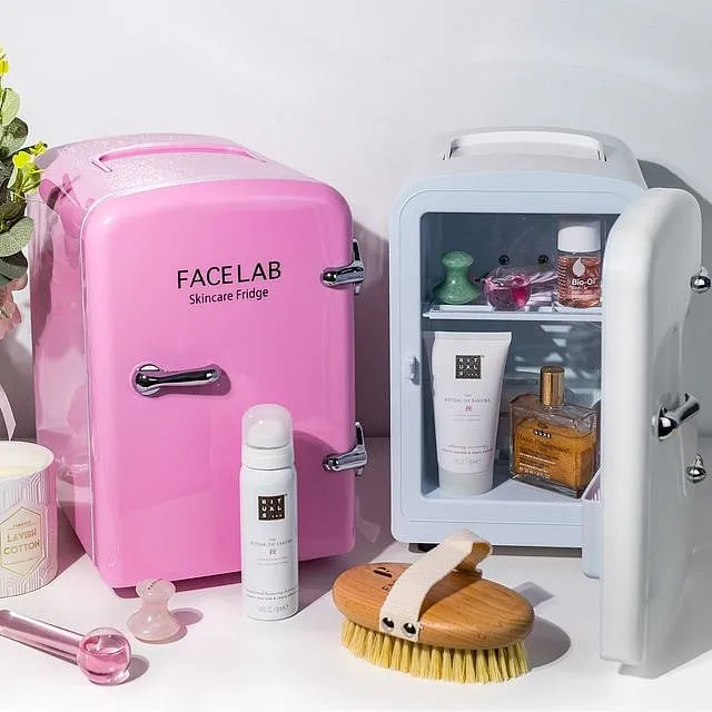 “Skincare fridges are different from kitchen fridges in several ways. For example, they are usually smaller in size, quieter and have a more stable temperature,” says Dr Niketa Sonavane. Image: Instagram.com/facelabca 