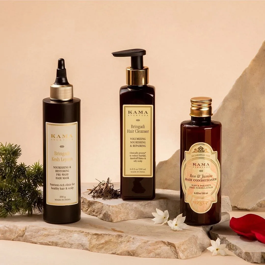 Bringadi Kesh Lepam Nourishing & Restoring Pre-wash Hair Mask, Kama AyurvedaIf you’re willing to relish softer and smoother hair at the cost of encountering a peculiar herbal scent, this hair mask is worth a shot. Enriched with Ayurvedic ingredients like Bhringraj, Shatapushpa, Amla and Indigo Leaf extract, which have stood the test of time, it induces a cooling sensation on the scalp, thereby calming itching and irritation—two common concerns caused by environmental aggressors. As you leave the product on your mane, it fortifies the roots to prevent hair fall, and rids the scalp of impurities and dead skin buildup, improving the overall health of both the hair and scalp.Image: Instagram.com/kamaayurvedaPriced at ₹1,650Shop here 