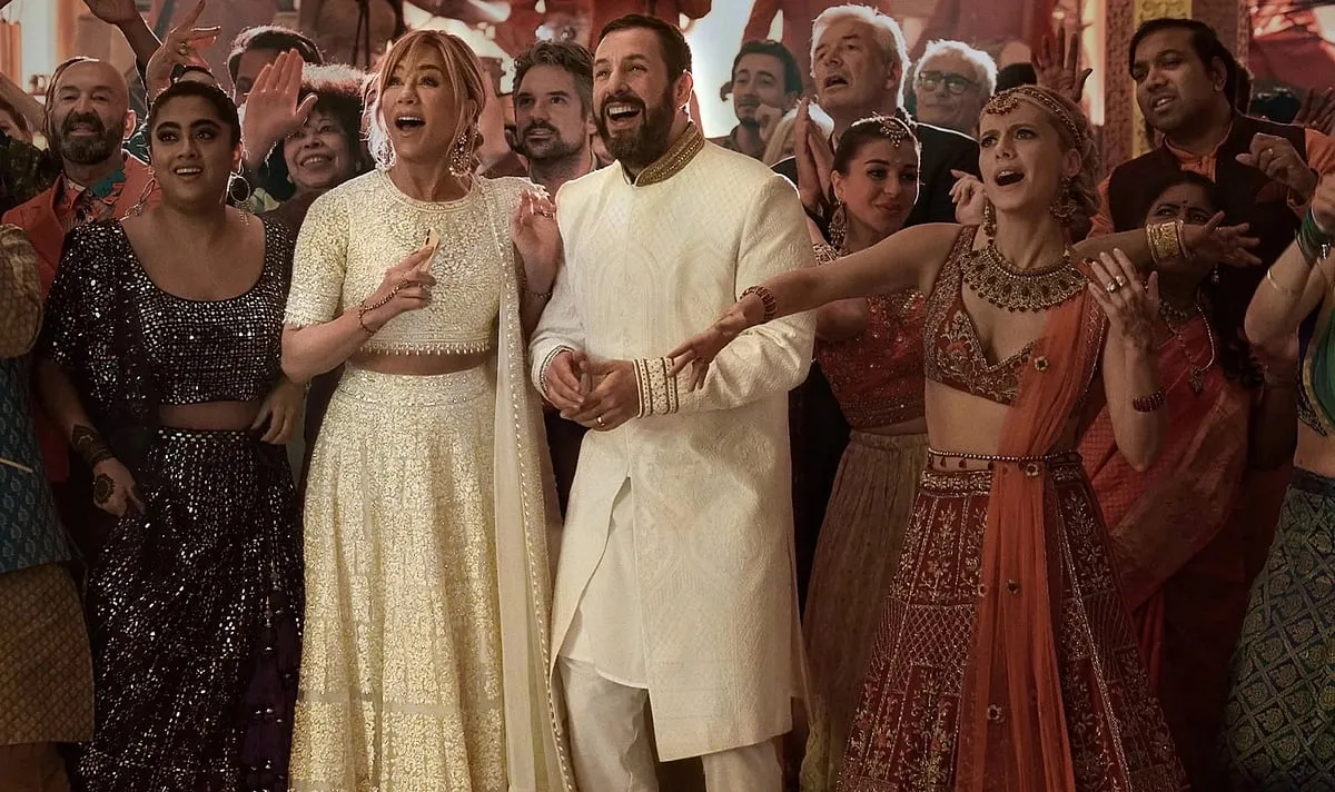 Jennifer Aniston spotted in Malhotra's chikankari lehenga in the movie Murder Mystery 2 
