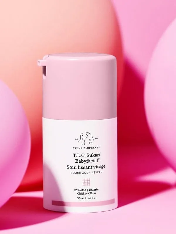 The T.L.C. Sukari Babyfacial from Drunk Elephant is a bestseller for it efficaciously resurfaces the skin with a mix of AHA and BHA to unveil brighter, softer and healthier skin. Image: Instagram.com/drunkelephant 