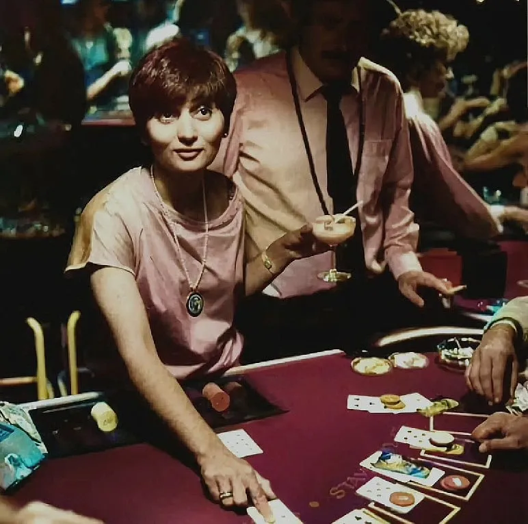Ma Anand Sheela at a casino. Image: Ma Anand Sheela 