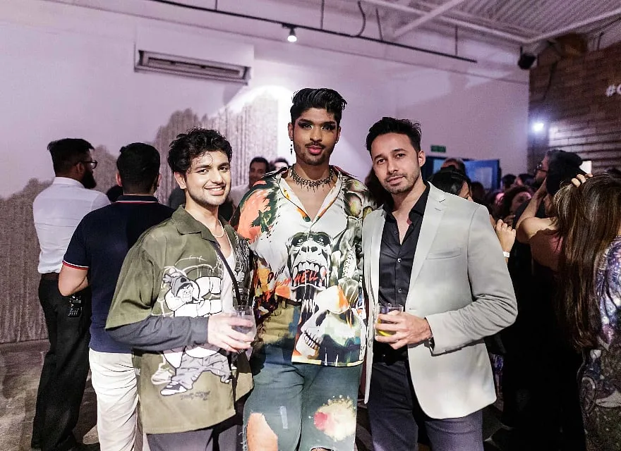 Shantanu Dhope and Rizwan Bhachav with a friend at the Chivas Alchemy event 