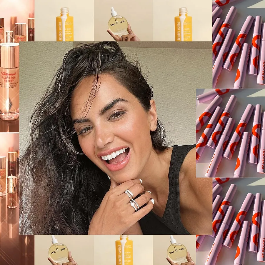 Diipa Khosla, Content Creator & Founder, indē wild1. Champi Hair Oil, indē wild: I know I am being biassed, but my mom’s hair oil (which we now offer in a bottle) is my favourite hair care product. It is so good and multi-beneficial—it provides stress relief, scalp nourishment and hair growth. I also like to use this lightweight all-in-one oil as a hair serum. 2. MakeWaves Lengthening + Volumizing Mascara, Tower 28: I have been obsessed with this mascara ever since I picked it up from Sephora recently. The effects are unreal; I hope the brand comes to India very soon.3. Hollywood Flawless Filter, Charlotte Tilbury: I think the kind of dew and glow this product renders to the skin is amazing. 4. AM Sunscreen Glow Drops, indē wild: The SPF drops—which is all set to launch in India very soon—is my current favourite skincare product. It’s like one of those desert-island products since it’s a skincare and sun care hybrid with SPF 50 and a PA rating of ++++ which is the highest sun protection. I also like that it has soothing, barrier-repairing ingredients like Gotu Kola, niacinamide, licorice and allantoin is a serum texture.Images: Instagram.com/diipakhosla, Instagram.com/indewild, Instagram.com/charlottetilbury, Instagram.com/tower28beauty 