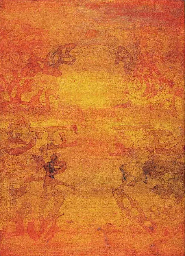 VS Gaitonde, Untitled, 1977, oil on canvas. Image: NGMA 