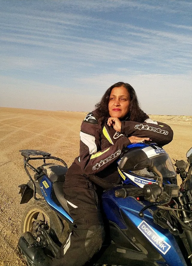 Shilpa Balakrishnan has set a record by covering four corners of India - Kanyakumari - Khardungla - Kibithu (Arunachal Pradesh) - Koteshwar (Gujarat) - in 29 days. Image: Shilpa Balakrishnan 